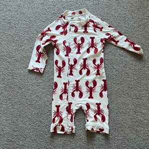 Monica + Andy Lobster Print Baby Swim Onesie 12-18 month